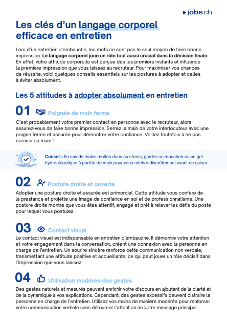 Les clés d’un langage corporel efficace en entretien